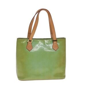 LOUIS VUITTON Monogram Vernis Houston Hand Bag Baby Blue M91005
